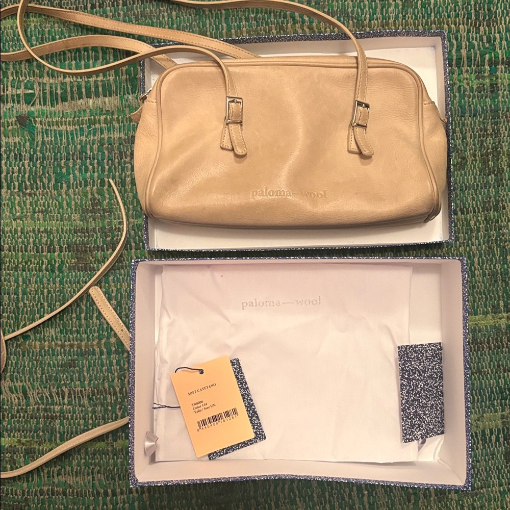 Paloma Wool Beige Leather Shoulder Bag - Picture 8 of 9
